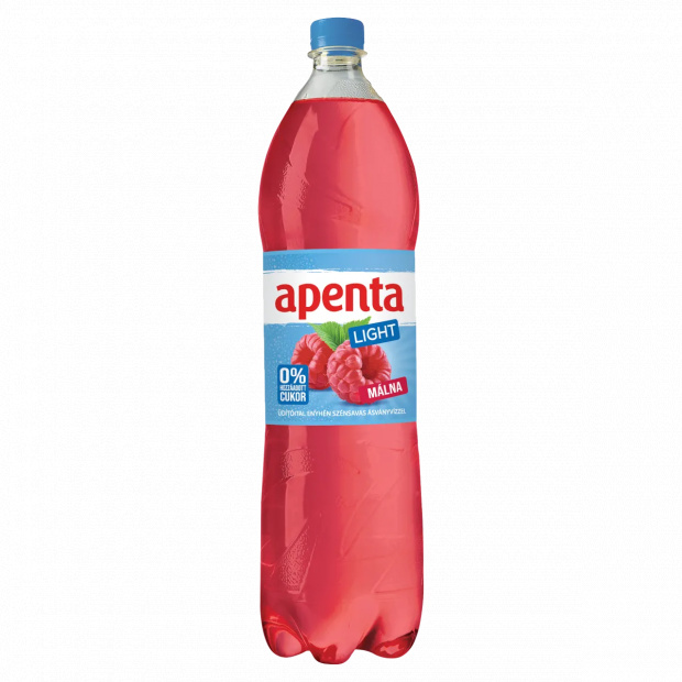 Apenta Light energiamentes málna üdítőital enyhén szénsavas ásványvízzel, édesítőszerekkel 1,5 l