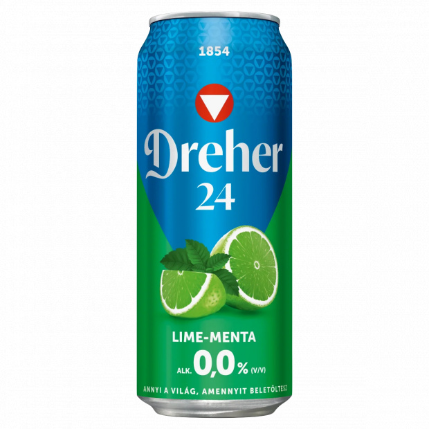Dreher 24 Lime-Menta alkoholmentes világos sör és lime-menta ízű ital keveréke 0,0% 0,5 l