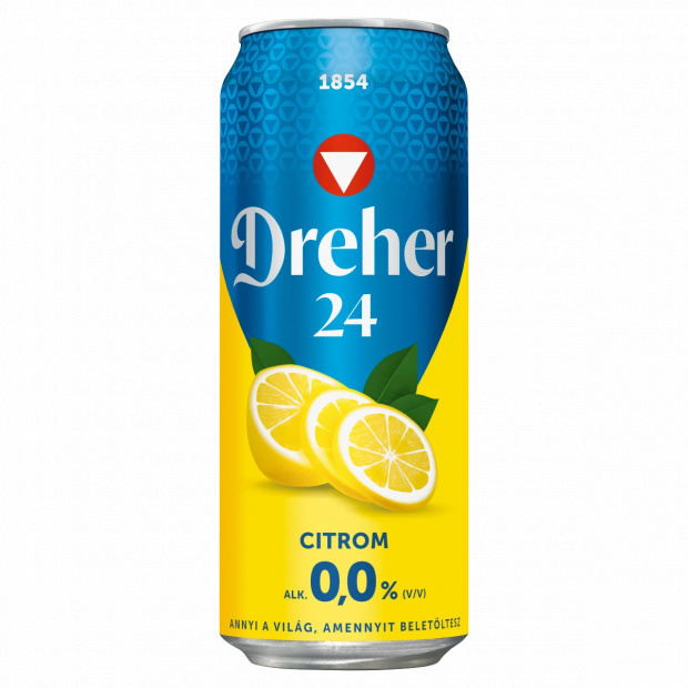Dreher 24 Citrom alkoholmentes világos sör és citrom ízű ital keveréke 0,0% 0,5 l