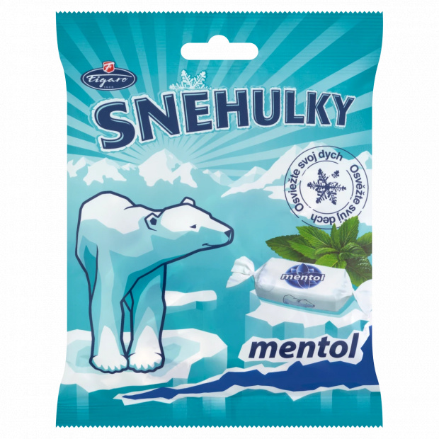 Figaro Snehulky mentol-eukaliptusz ízű puha karamella 90 g Figaro Snehulky mentol-eukaliptusz ízű puha karamella 90 g
