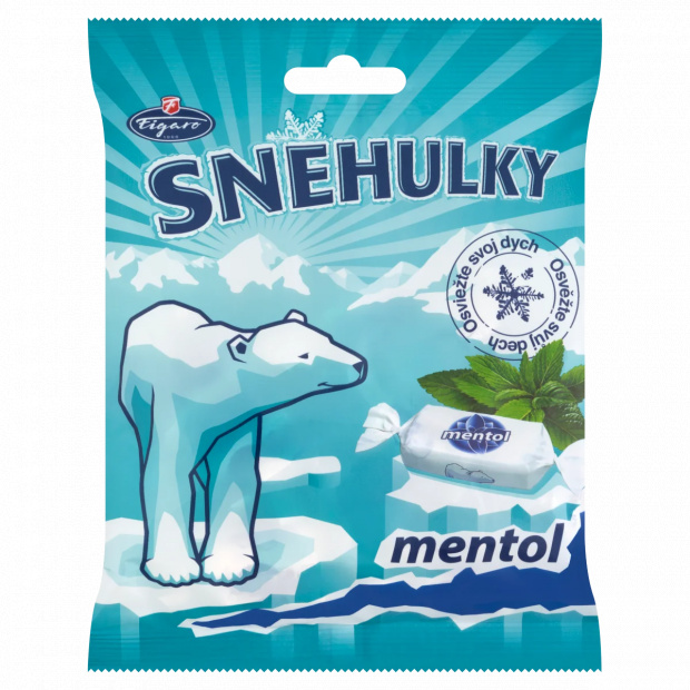 Figaro Snehulky mentol-eukaliptusz ízű puha karamella 90 g 
