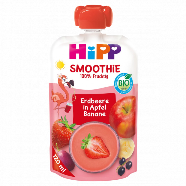 HiPP Smoothie eper almában és banánban bio gyümölcskészítmény 1 éves kortól 120 ml