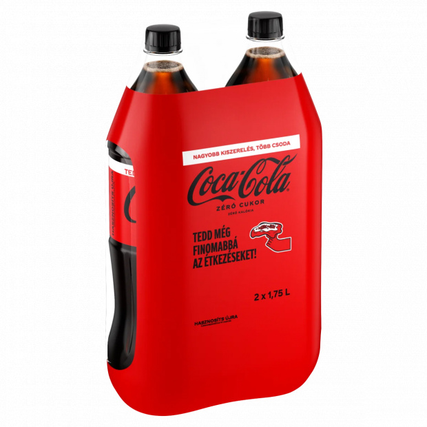 Coca-Cola Zéró colaízű energiamentes szénsavas üdítőital édesítőszerekkel 2 x 1,75 l Coca-Cola Zéró colaízű energiamentes szénsavas üdítőital édesítőszerekkel 2 x 1,75 l