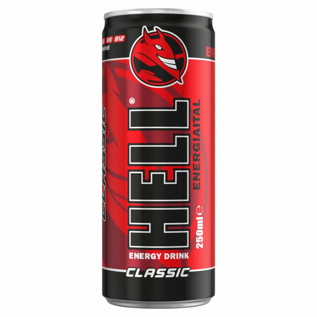 HELL Classic tuttifruttiízű, koffeintartalmú, szénsavas energiaital hozzáadott vitaminokkal 250 ml HELL Classic tuttifruttiízű, koffeintartalmú, szénsavas energiaital hozzáadott vitaminokkal 250 ml