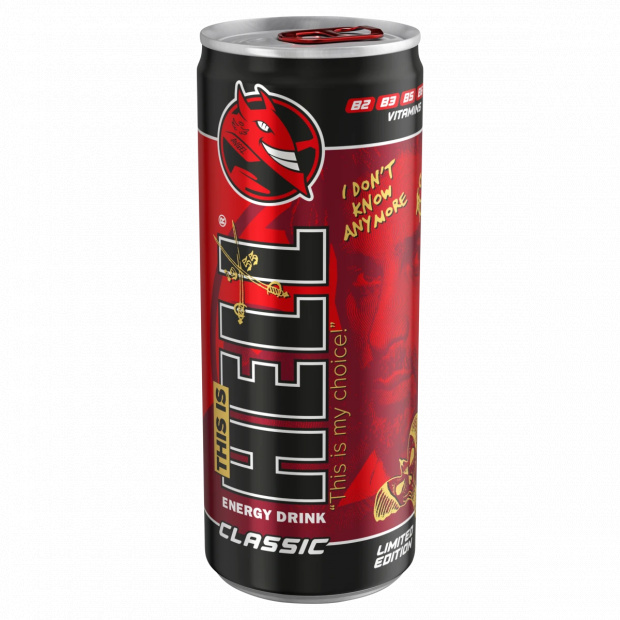 HELL Classic tuttifruttiízű, koffeintartalmú, szénsavas energiaital hozzáadott vitaminokkal 250 ml HELL Classic tuttifruttiízű, koffeintartalmú, szénsavas energiaital hozzáadott vitaminokkal 250 ml