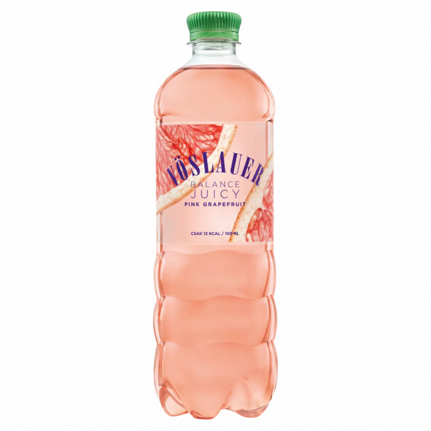 Vöslauer Balance Juicy pink grapefruitízű természetes ásványvíz alapú szénsavas üdítőital 0,75 l