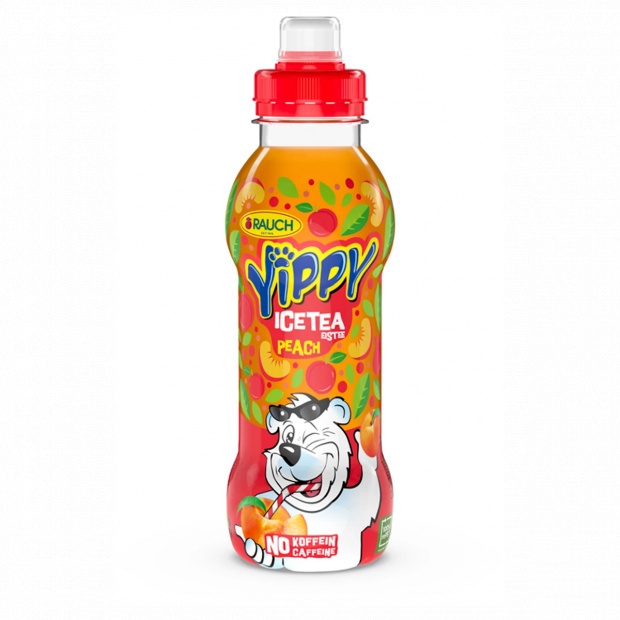 Rauch Yippy ice Tea őszibarackos üdítőital, koffeinmentes fekete teából és csipkebogyóból 330 ml