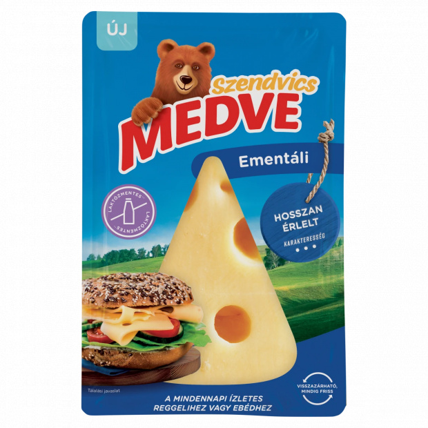 Medve Szendvics zsíros, kemény, szeletelt ementáli sajt 90 g
