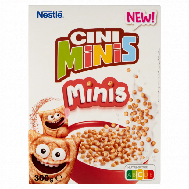 Nestlé Cini Minis ropogós fahéjas mini gabonagolyók teljes értékű búzával vitaminokkal, vassal 300 g