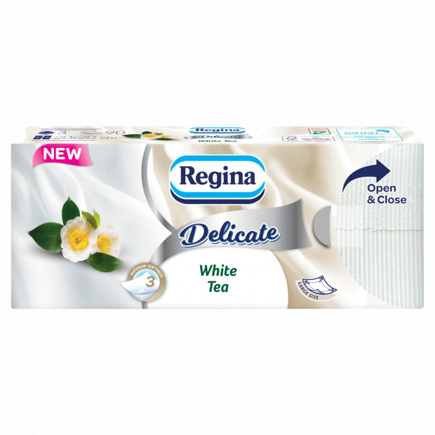Regina Delicate White Tea papír zsebkendő 3 rétegű 90 db Regina Delicate White Tea papír zsebkendő 3 rétegű 90 db