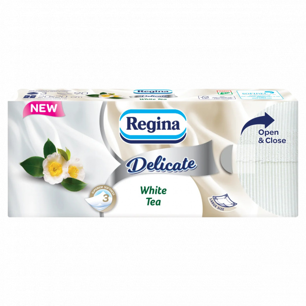 Regina Delicate White Tea papír zsebkendő 3 rétegű 90 db