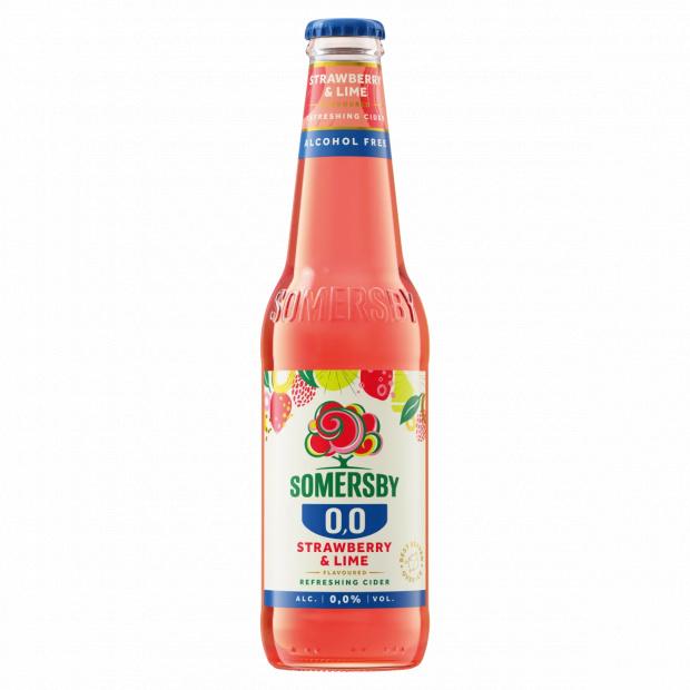 Somersby Strawberry & Lime alkoholmentes szénsavas ital eper és lime ízesítéssel 0,0% 330 ml
