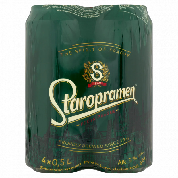 Staropramen Premium dobozos sör 5% 4 x 0,5 l Staropramen Premium dobozos sör 5% 4 x 0,5 l