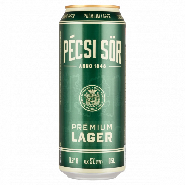 Pécsi Sör Prémium Lager bio minőségi világos sör 5% 0,5 l Pécsi Sör Prémium Lager bio minőségi világos sör 5% 0,5 l