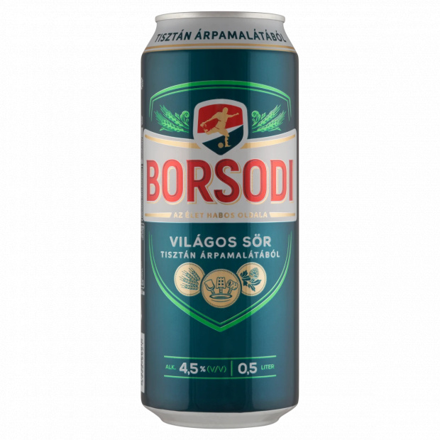 Borsodi világos sör 4,5% 0,5 l Borsodi világos sör 4,5% 0,5 l