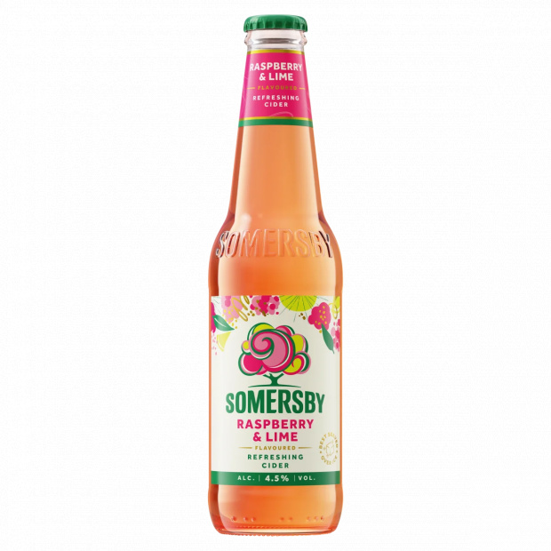 Somersby Raspberry & Lime cider almalé alapú szénsavas alkoholos ital 4,5% 0,33 l