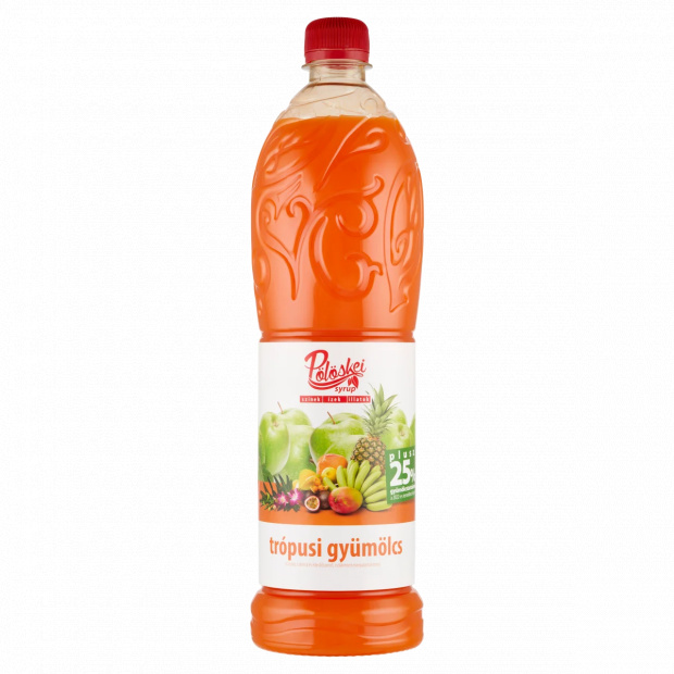 Pölöskei trópusi gyümölcs ízű szörp cukorral és édesítőszerrel, csökkentett energiatartalommal 1 l