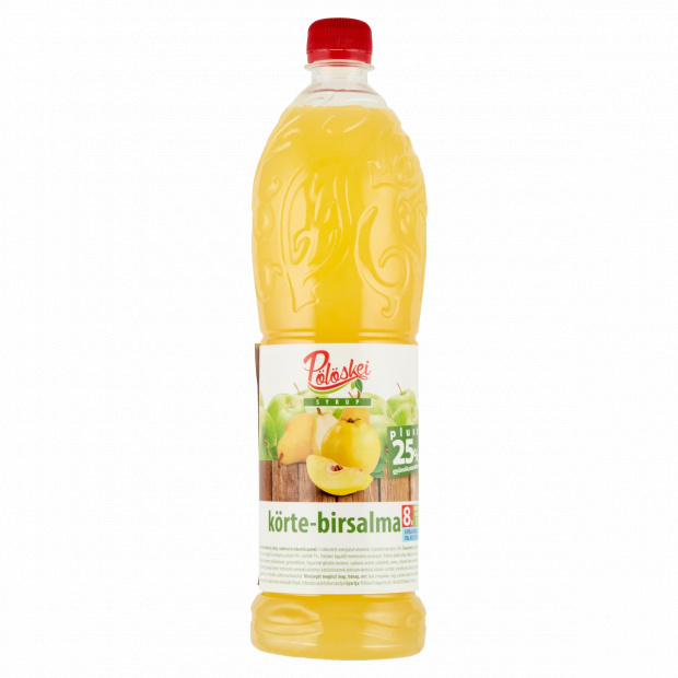 Pölöskei körte-birsalma ízű szörp, cukorral és édesítőszerrel 1 l
