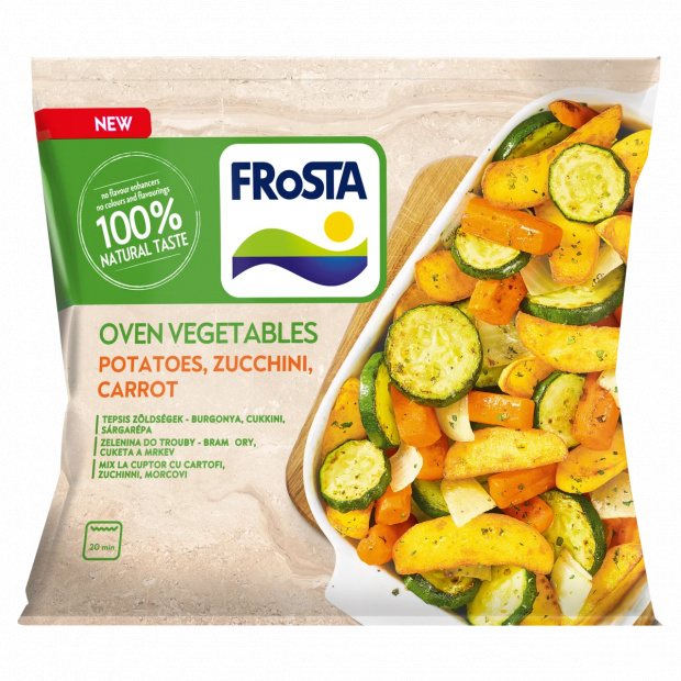 FRoSTA gyorsfagyasztott tepsis zöldségek burgonya, cukkini, sárgarépa 400 g FRoSTA gyorsfagyasztott tepsis zöldségek burgonya, cukkini, sárgarépa 400 g