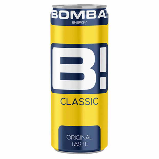 BOMBA! hőkezelt, koffeintartalmú, tutti-frutti ízű szénsavas ital 250 ml