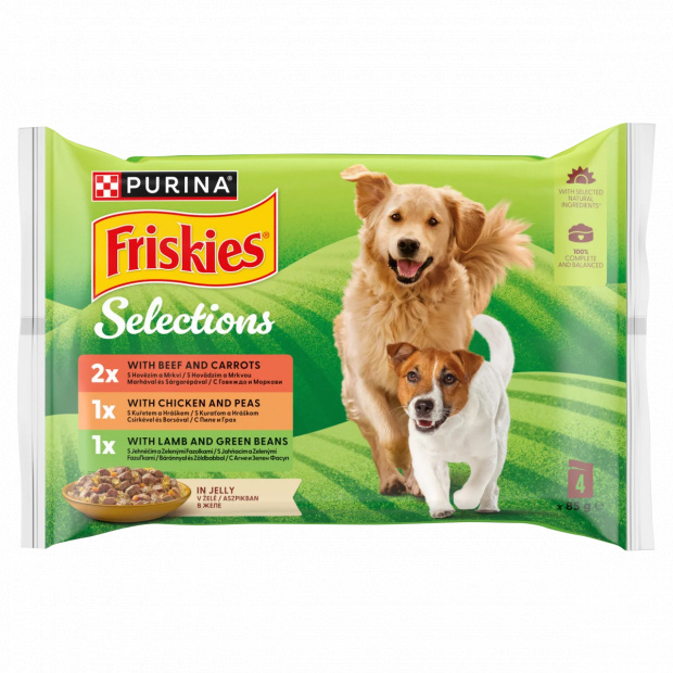 Purina Friskies Selections aszpikos válogatás nedves kutyaeledel 4 x 85 g Purina Friskies Selections aszpikos válogatás nedves kutyaeledel 4 x 85 g