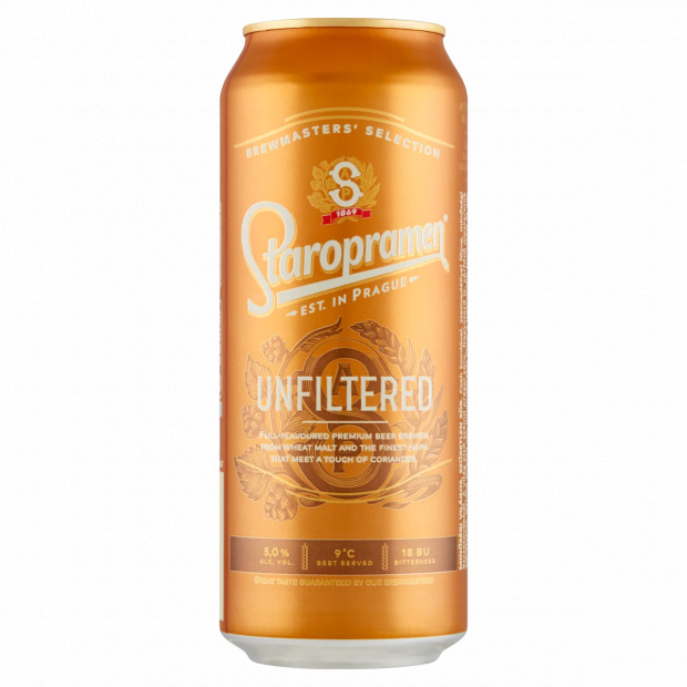 Staropramen Unfiltered minőségi világos, szűretlen sör 5% 0,5 l 