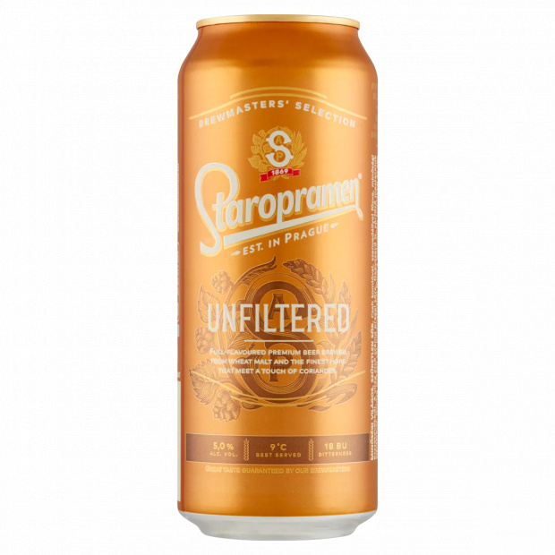 Staropramen Unfiltered minőségi világos, szűretlen sör 5% 0,5 l 