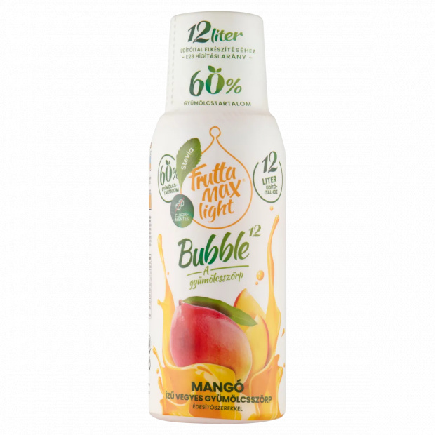 FruttaMax Light Bubble¹² mangó ízű vegyes gyümölcsszörp édesítőszerekkel 500 ml