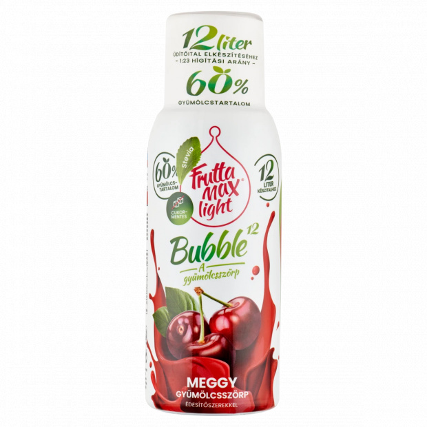 FruttaMax Bubble¹² Light meggy gyümölcsszörp édesítőszerekkel 500 ml