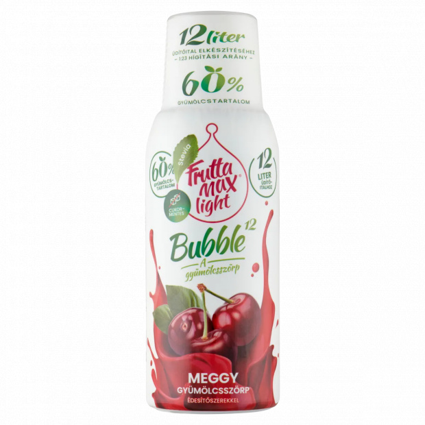 FruttaMax Light Bubble¹² meggy gyümölcsszörp édesítőszerekkel 500 ml