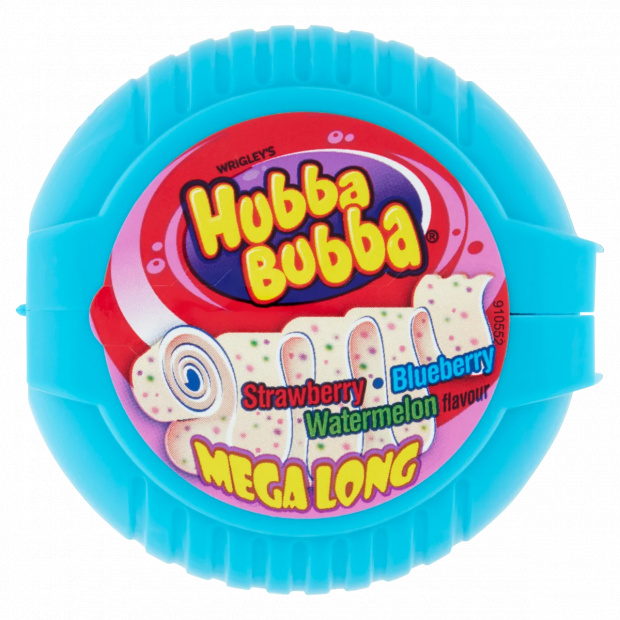 Hubba Bubba Mega Long eper-, feketeáfonya- és görögdinnye ízű rágógumi 56 g