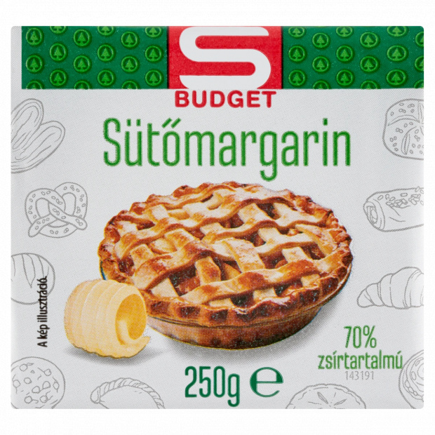 S-Budget 70% zsírtartalmú sütőmargarin 250 g 