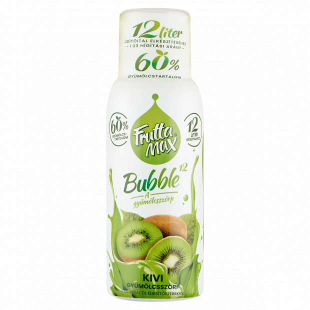 FruttaMax Bubble¹² kivi gyümölcsszörp cukorral és édesítőszerekkel 500 ml 