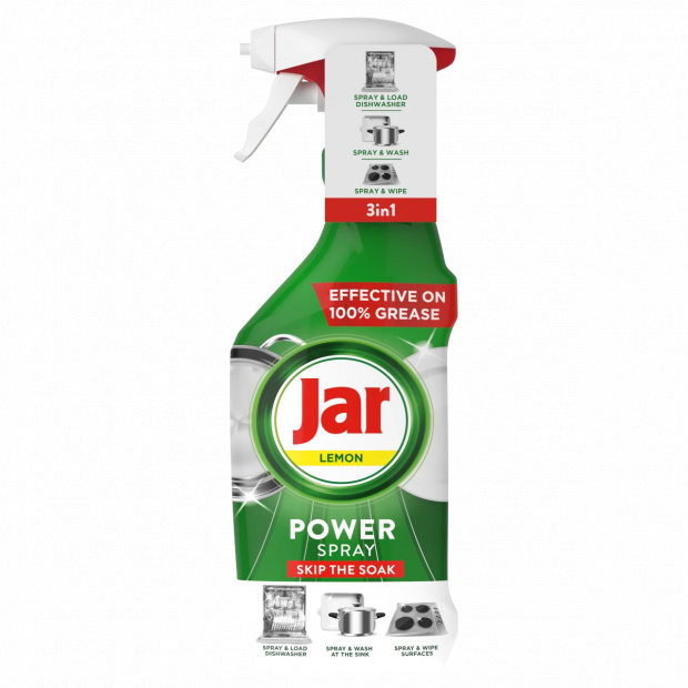 Jar Power Spray, 3 az 1-ben,Könnyű tisztítás és ragyogás az edényekhez és a konyhához, citrom,500 ml
