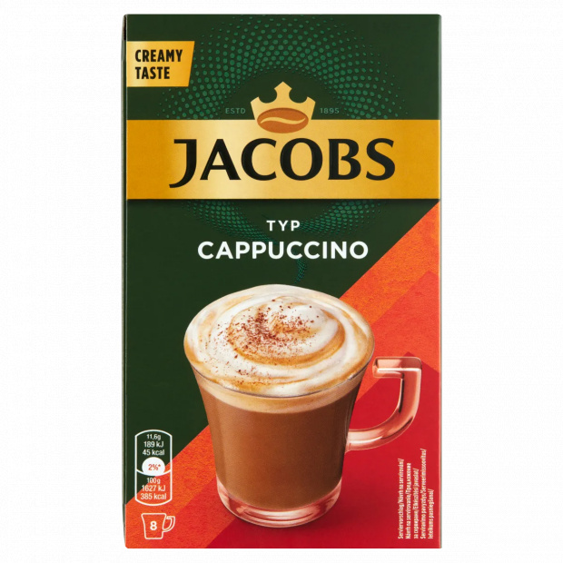 Jacobs Cappucino azonnal oldódó kávéitalpor 8 x 11,6 g (92,8 g)