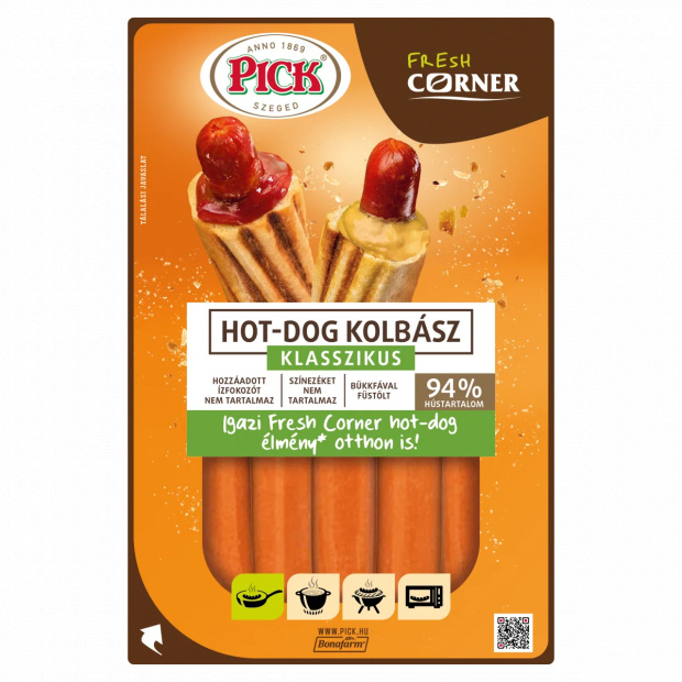 PICK Fresh Corner klasszikus hot-dog kolbász 300 g