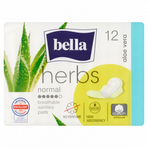Bella Herds normal illatmentes egészségügyi betét aloe verával 12 db