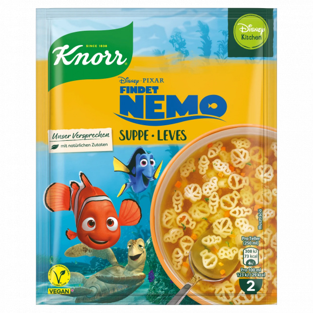 Knorr Disney Kitchen zöldségleves Némó nyomában inspirálta tésztával 40 g Knorr Disney Kitchen zöldségleves Némó nyomában inspirálta tésztával 40 g