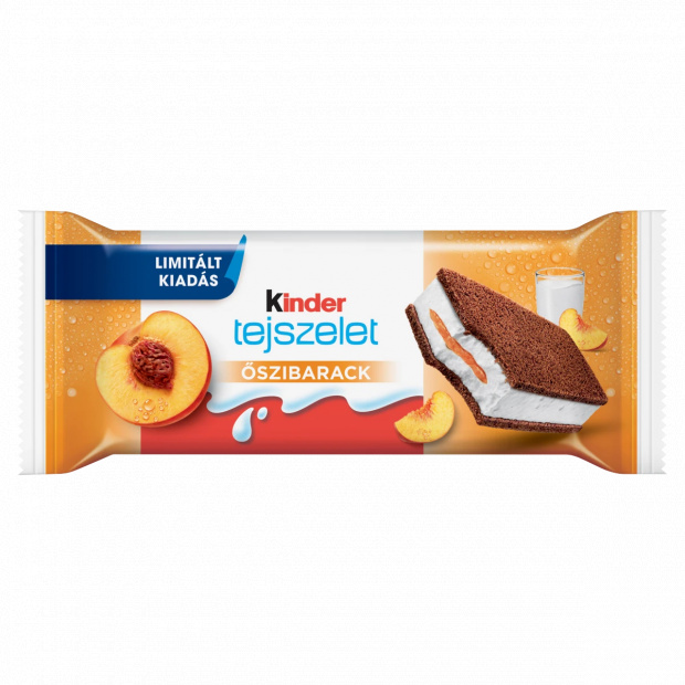 Kinder tejes krémmel töltött sütemény őszibarackos készítménnyel 28 g