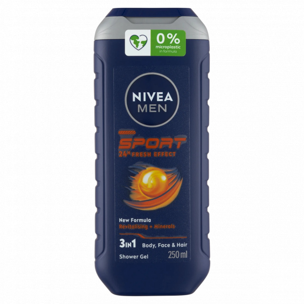 NIVEA MEN Sport 3 az 1-ben tusfürdő testre, arcra, hajra 250 ml