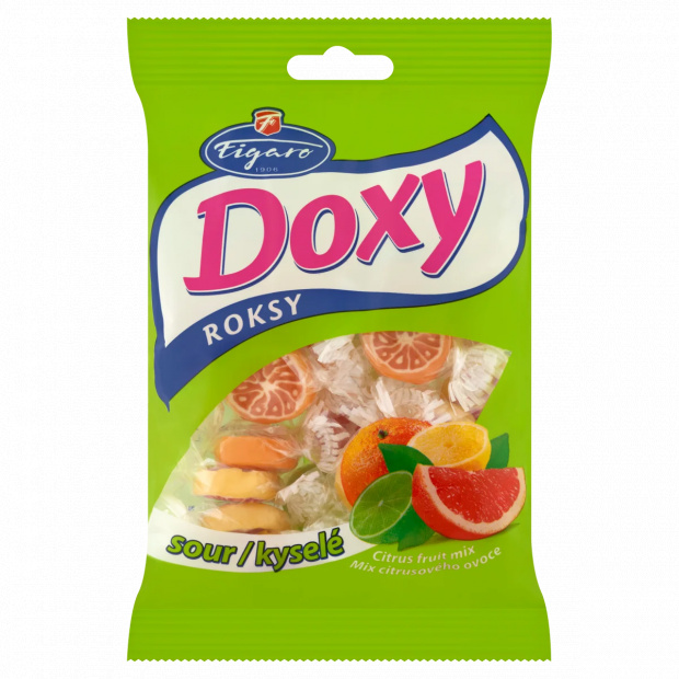 Figaro Doxy vegyes gyümölcs ízű savanyú roxcukorka 90 g 