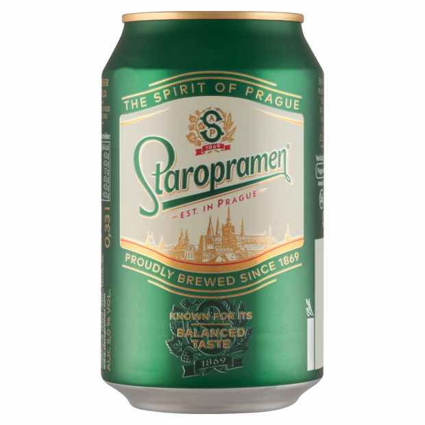 Staropramen minőségi világos sör 5% 0,33 l