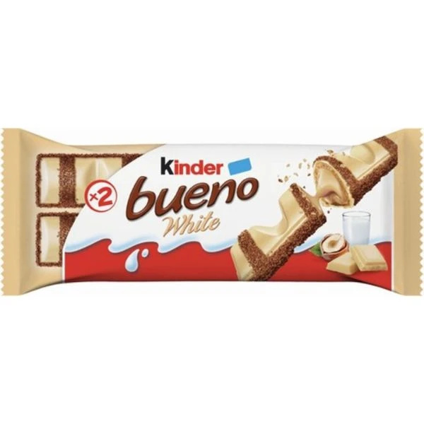 Kinder Bueno White fehércsokoládéval borított ostya tejes, mogyorós töltelékkel 2 x 19,5 g