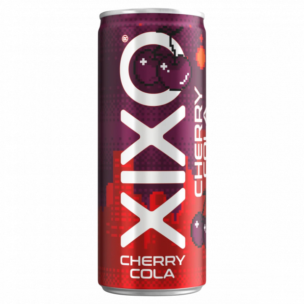 XIXO Cherry Coke cseresznye- és kólaízű, szénsavas üdítőital cukorral és édesítőszerrel 250 ml