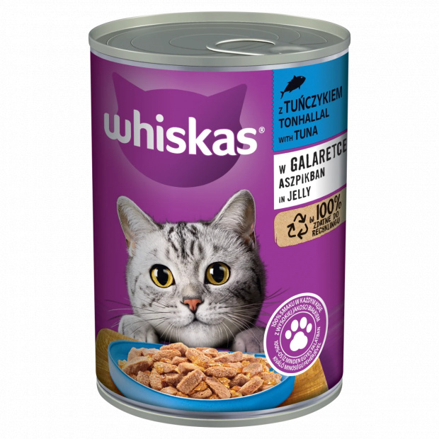Whiskas teljes értékű nedves eledel felnőtt macskáknak tonhallal aszpikban 400 g Whiskas teljes értékű nedves eledel felnőtt macskáknak tonhallal aszpikban 400 g