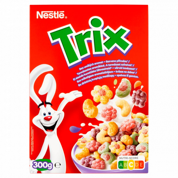 Nestlé Trix gyümölcsös ízű ropogós gabonapehely vitaminokkal és ásványi anyagokkal 300 g Nestlé Trix gyümölcsös ízű ropogós gabonapehely vitaminokkal és ásványi anyagokkal 300 g
