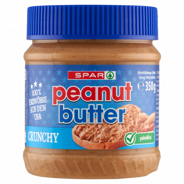 SPAR amerikai stílusú földimogyoróvaj ropogós földimogyoró darabkákkal 50 g SPAR amerikai stílusú földimogyoróvaj ropogós földimogyoró darabkákkal 50 g