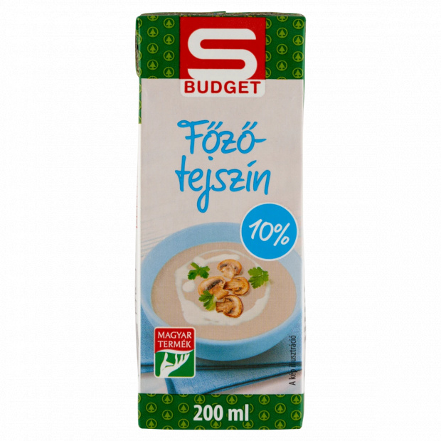 S-Budget UHT főzőtejszín 10% 200 ml S-Budget UHT főzőtejszín 10% 200 ml