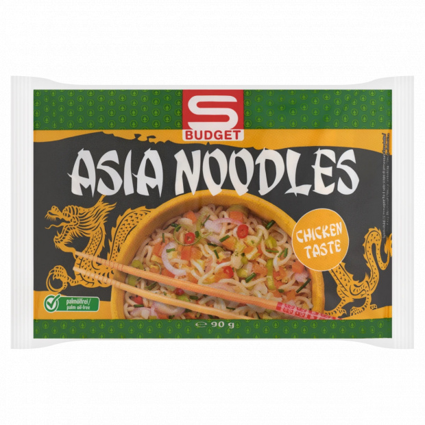 S-Budget Asia Noodles csirkehús ízű instant tészta ízesítő keverékkel 90 g