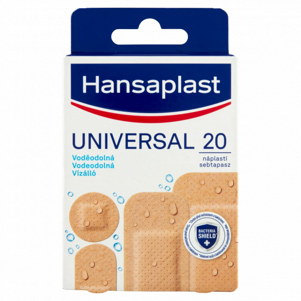 Hansaplast Universal vízálló sebtapasz kisebb sebek, horzsolások és vágások lefedésére 20 db Hansaplast Universal vízálló sebtapasz kisebb sebek, horzsolások és vágások lefedésére 20 db